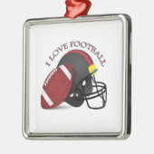 I Liebe Modernes, elegantes und trendiges Fußball Silbernes Ornament (Links)