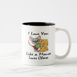 I Liebe mögen Sie ein MäuseLiebe-Käseschwarzes Zweifarbige Tasse