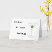 I Liebe mögen Sie Martini-Liebe-Oliven-Karte Karte (Gelbe Blume)