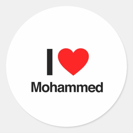 i Liebe mohammed Runder Aufkleber (Vorderseite)