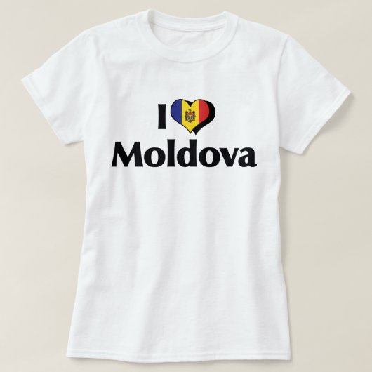 I Liebe Moldau-Flagge T-Shirt (Design vorne)