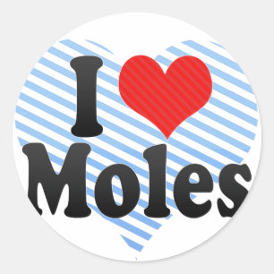 I Liebe Moles Runder Aufkleber