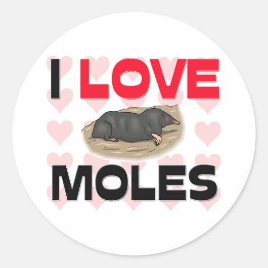 I Liebe Moles Runder Aufkleber (Vorderseite)