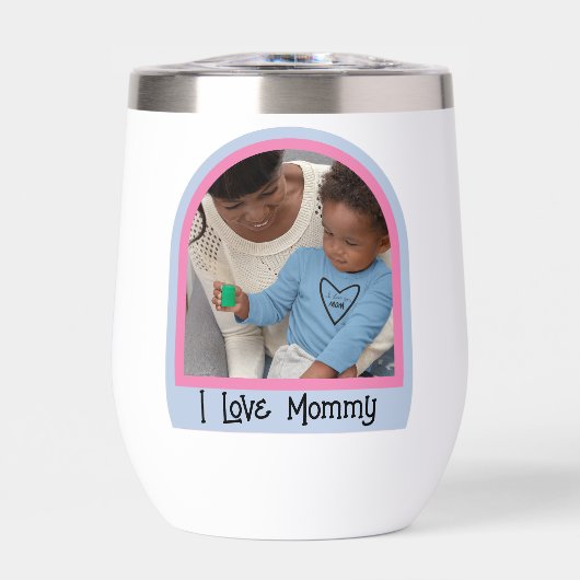 I Liebe Mommy Foto Wasserflasche (Vorderseite)