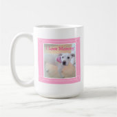 I Liebe Mommy Niedlich White Puppy Dog Hübsch Rosa Kaffeetasse (Links)