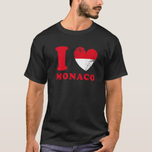 I Liebe Monaco Drapeau en forme de coeur Monaco 1 T-Shirt