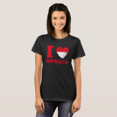I Liebe Monaco Drapeau en forme de coeur Monaco T-Shirt (Vorne ganz)