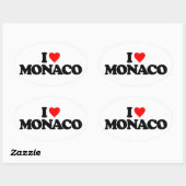 I LIEBE MONACO OVALER AUFKLEBER (Blatt)