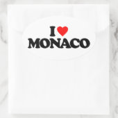 I LIEBE MONACO OVALER AUFKLEBER (Tasche)