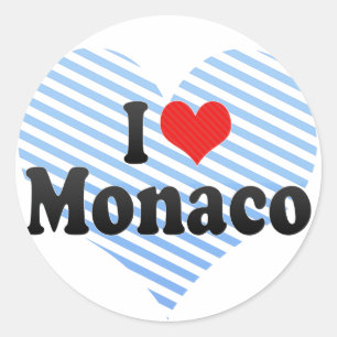I Liebe Monaco Runder Aufkleber