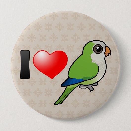 I Liebe-MönchParakeets Button (Vorderseite)