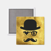 I Liebe Money Magnet Mustache (Vorderseite/Rückseite)