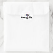 I Liebe Mongolei Runder Aufkleber (Tasche)