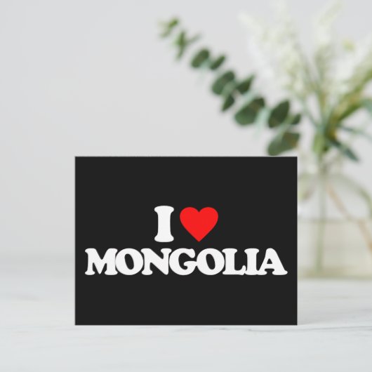 I LIEBE MONGOLIA POSTKARTE (Stehend Vorderseite)