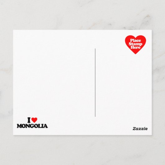 I LIEBE MONGOLIA POSTKARTE (Rückseite)