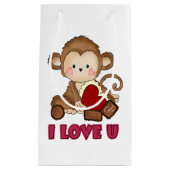 I Liebe Monkey Sie kleine Geschenktasche Geschenktüte (Vorderseite)