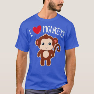 I LIEBE MONKEYS Funny Monkey Lover Herzstück Niedl T-Shirt