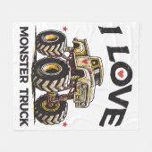 I Liebe Monster Truck Fleecedecke (Vorderseite (Horizontal))