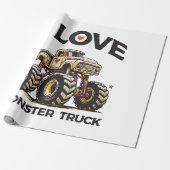 I Liebe Monster Truck Geschenkpapier (Ungerollt)