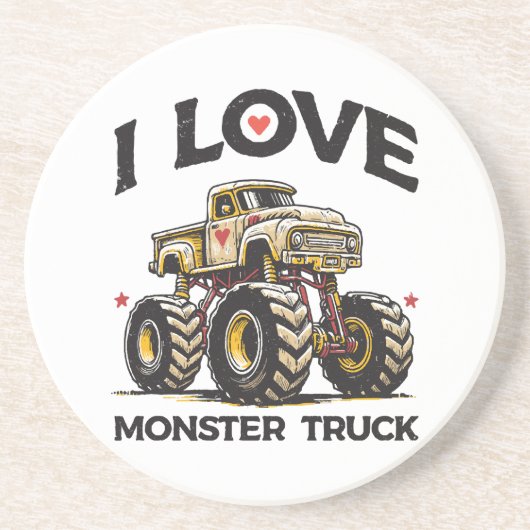 I Liebe Monster Truck Getränkeuntersetzer (Vorne)
