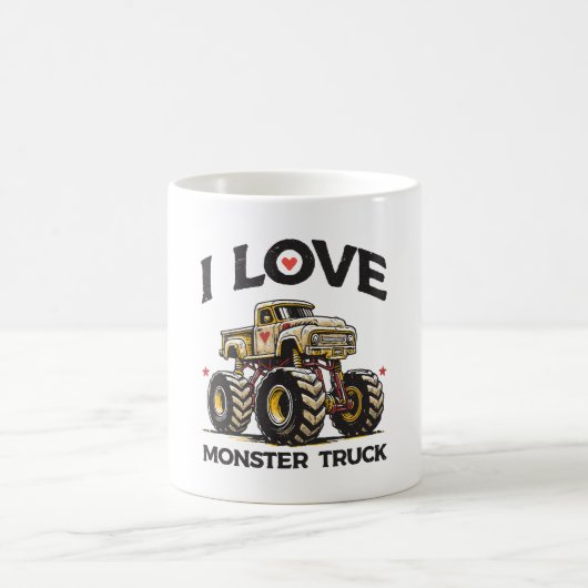 I Liebe Monster Truck Kaffeetasse (Mittel)