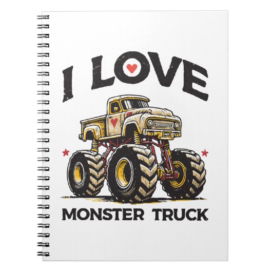 I Liebe Monster Truck Notizblock (Vorderseite)