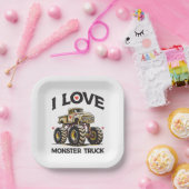 I Liebe Monster Truck Pappteller (Party)