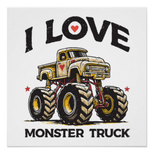 I Liebe Monster Truck Poster