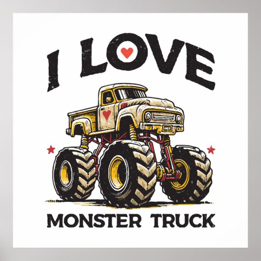 I Liebe Monster Truck Poster (Vorne)