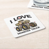 I Liebe Monster Truck Rechteckiger Pappuntersetzer (angewinkelt)