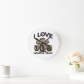 I Liebe Monster Truck Runde Wanduhr (Zuhause)