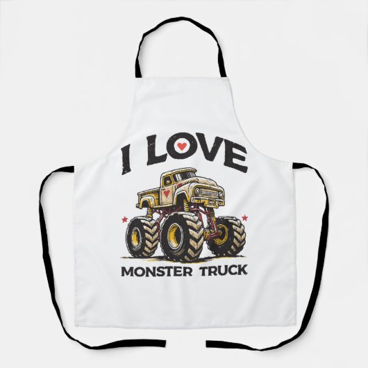 I Liebe Monster Truck Schürze (Vorderseite)