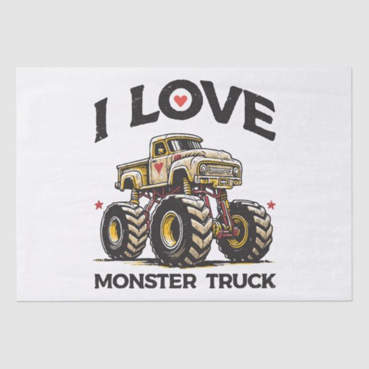 I Liebe Monster Truck Seidenpapier (Vorderseite)