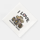 I Liebe Monster Truck Serviette (Ecke)
