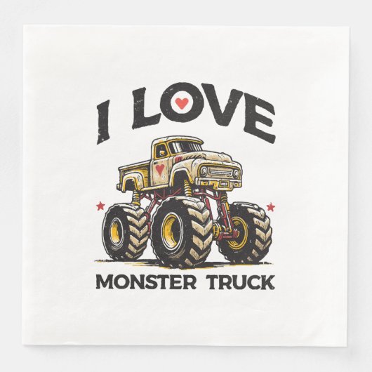 I Liebe Monster Truck Serviette (Vorderseite)