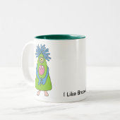 "I Liebe Monsters" - Geschenke Zweifarbige Tasse (Vorderseite Links)