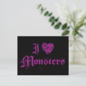 I Liebe Monsters Postkarte (Stehend Vorderseite)