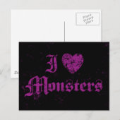 I Liebe Monsters Postkarte (Vorne/Hinten)