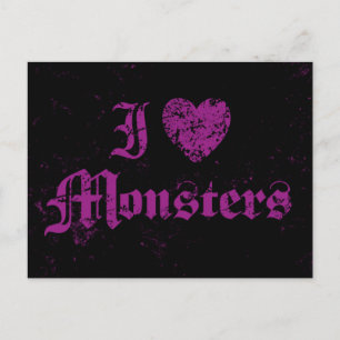 I Liebe Monsters Postkarte