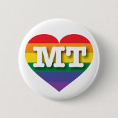 I Liebe Montana Gay Pride Rainbow Heart Button (Vorderseite)