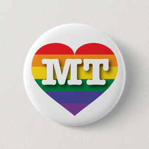 I Liebe Montana Gay Pride Rainbow Heart Button