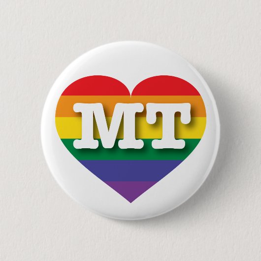 I Liebe Montana Gay Pride Rainbow Heart Button (Vorderseite)