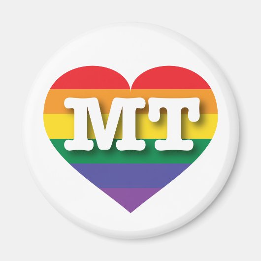 I Liebe Montana Gay Pride Rainbow Heart Magnet (Vorne)