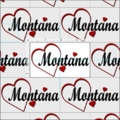I Liebe Montana Hearts Stoff (Kachel)