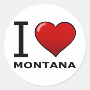 I LIEBE MONTANA RUNDER AUFKLEBER