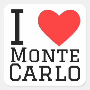 I Liebe Monte Carlo Quadratischer Aufkleber