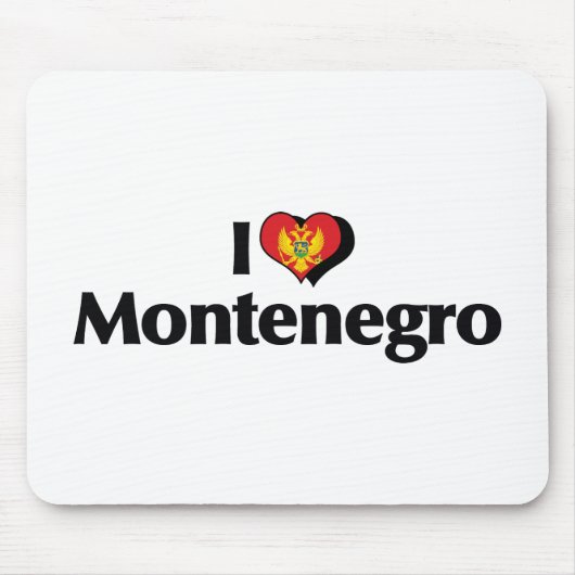 I Liebe Montenegro - Flagge Mousepad (Vorne)