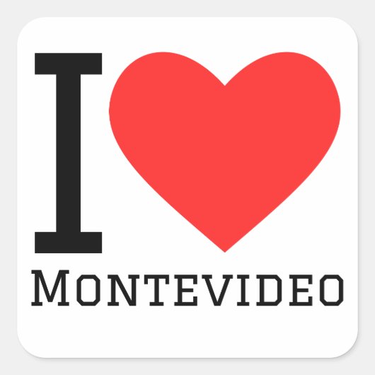 I Liebe Montevideo Quadratischer Aufkleber (Vorderseite)