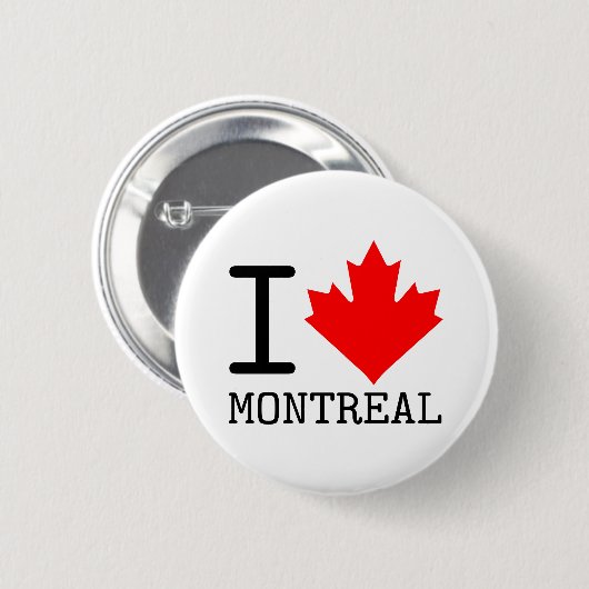 I Liebe Montreal, Quebec Kanada Ahornleaf Button (Vorne & Hinten)
