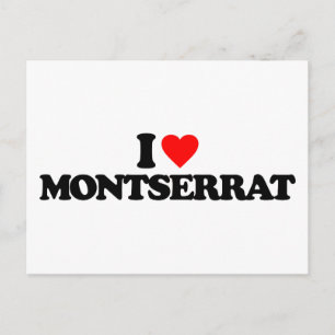 I LIEBE MONTSERRAT POSTKARTE